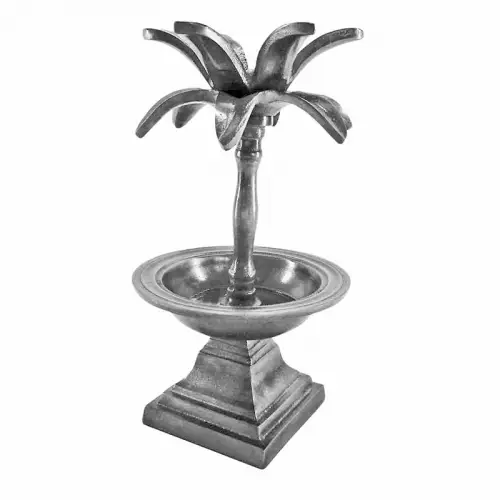 1-Tier Stand 15x15x27cm Plate 15cm raw silver palm