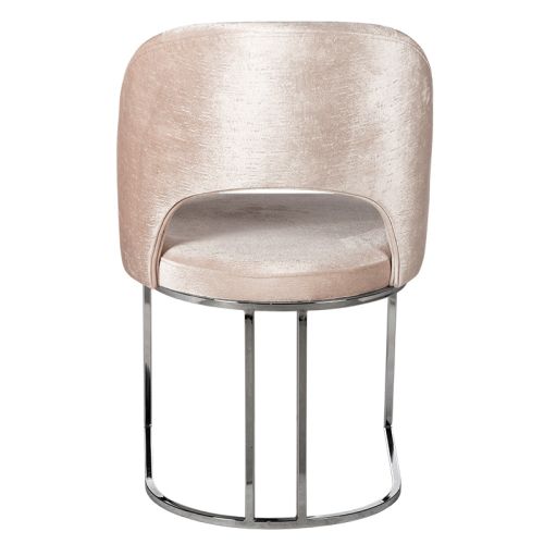 By Kohler  Audine arm dining chair silver legs half round (200320)