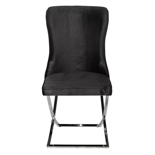 By Kohler  Lima dining chair silver legs charcoal  (200322)