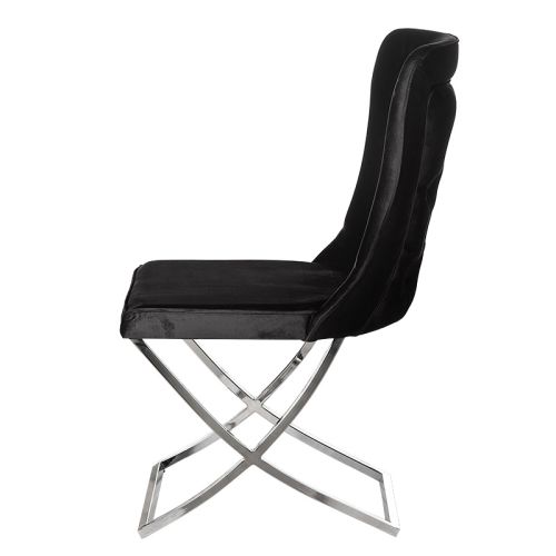 By Kohler  Lima dining chair silver legs charcoal  (200322)