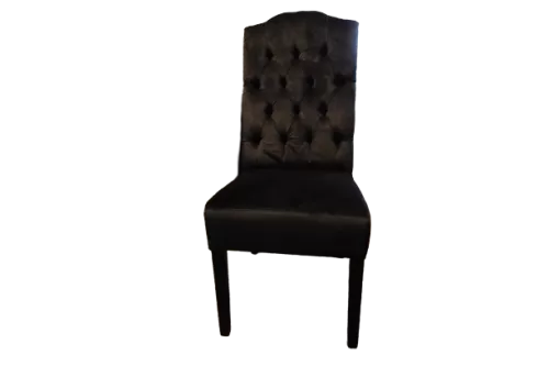 By Kohler  SALE Bryan Side dining chair - Juke Onyx 169 - Black Legs - Silver Skull - Silver Nails (112716)