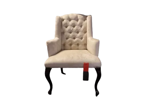 By Kohler  SALE Birmingham Arm dining Chair - Tempo Beige 05 - Kolonial legs - Antique Nails (113163)